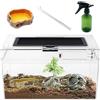 Reptile Growth Terrario Kit, 12 x 7x 6 PC terrarium con vista completa visivamente accattivante, PC terrario rettili per Geco leopardino Drago barbuto Ragno lumaca insetto tarantola serpente