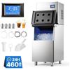 VEVOR Macchina per Ghiaccio Commerciale 209 kg/h Acciaio Inox Autopulizia Contenitore per Ghiaccio 113 kg, Ideale per Bar, Caffetterie, Ristorante, Spessore del Ghiaccio Regolabile, Schermo a Tocco