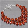 Collana bigiotteria moda cabochon pietra preziosa forma ovale ambra gialla...