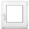 Framex Finestra in PVC 60x60 cm Bianco Anta-Ribalta DIN Sinistra Triplo | Triplo Vetro 32 mm, Larghezza x Altezza: 600 x 600 mm, per Cantina, Garage, Casetta da Giardino e Ripostiglio