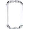 Ranbo Maniglia a C a doppia faccia per porta scorrevole in vetro senza cornice,acciaio inossidabile 304,finitura cromata lucida, adatta per vetri di 6-12 mm,interasse 20.3 cm,ideale per bagni,doccia,spa.