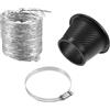 A ABSOPRO Kit Condotto Aria Freni Rotondo Nero Per Auto, 1 Set | Plastica, Nero, Argento, Diametro 7.2cm, Dim 10.8x6.8cm, Lung Estesa 81cm, Ripiegata 8.5cm, fibre Carbonio, Fascia Tubo