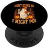 Halloween Gift For Pregnant Trick Or Tre Don't Scare Me I Might Pee Happy Halloween Zucca Gravidanza PopSockets PopGrip Adesivo