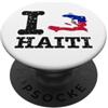 Shape of Home Co I Love (Heart) Haiti Mappa Bandiera Sagoma PopSockets PopGrip Adesivo