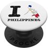 Shape of Home Co I Love (Heart) Philippines Mappa Bandiera Sagoma PopSockets PopGrip Adesivo