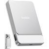 Belkin UltraCharge Power Bank Magnetico 10000mAh con Porta USB-C - Bianco | Caricatore Portatile 10000mAh Sottile Wireless, Certificato Qi2 25W, Anello Magnetico, USBC, Precarico, Cavo, Sicuro in Aereo
