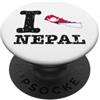 Shape of Home Co I Love (Heart) Nepal Mappa Bandiera Sagoma PopSockets PopGrip Adesivo