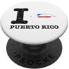 Shape of Home Co I Love (Heart) Puerto Rico Mappa Bandiera Sagoma PopSockets PopGrip Adesivo