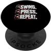 Regalo per atleta con kettlebell in ferr Swing Press Repeat allenamento con kettlebell pesante Swing PopSockets PopGrip Adesivo