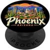 Arizona Souvenir Gift Regalo disegnato a mano del monumento del ricordo di viaggio di Phoenix Arizona PopSockets PopGrip Adesivo