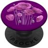 Poppy Botanical Flower Graphics Fiore di papavero viola su viola PopSockets PopGrip Adesivo
