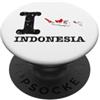 Shape of Home Co I Love (Heart) Indonesia Mappa Bandiera Sagoma PopSockets PopGrip Adesivo