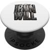 Regalo per atleta con kettlebell in ferr Iron Will Maglia da allenamento con kettlebell pesante Swing PopSockets PopGrip Adesivo