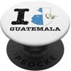 Shape of Home Co I Love (Heart) Guatemala Mappa Bandiera Sagoma PopSockets PopGrip Adesivo