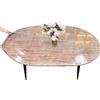 Muzrunq Tovaglia ovale con angoli con protezione elastica, impermeabile, resistente all'olio, trasparente, per tavolo, tovaglia in plastica, facile da pulire, per tavolo ovale da 48 x 72 pollici.