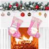 VDSOW Calze Befana Vuote Set di 2, Piccolo Calze Natalizie da Appendere Personalizzate Calza Befana Vuota Personalizzata Bambini, Calze Babbo di Natale da Personalizzare Decorazione Natalizia Albero Camino