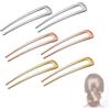 ieron 6 forcine per capelli semplici in metallo a forma di U, forcine per capelli alla francese, 2 rebbi, per donne e ragazze, accessori per capelli (oro, argento, oro rosa)