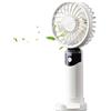 Generic Ventilatore portatile - 6 velocità portatile | Display digitale, silenzioso | Ricaricabile di tipo C, batteria da 1200 mAh, 3-6 ore di durata, struttura leggera in ABS, design tascabile, per campeggio Tr