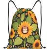 Zelinge Sacca da palestra con coulisse, Criceto Girasoli Verde, S (14 x | Borsa da nuoto per spiaggia