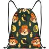 Zelinge Sacca da palestra sportiva con coulisse, Cane Halloween Verde, M | Borsa Yoga Danza