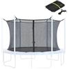 Riouwal Rete di Sicurezza per Trampolino, Rete per Recinzione di Ricambio sicura per Trampolino con Cerniera e Fibbia, Nera, 6 Piedi
