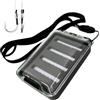 Generic Fly Boxes - Portaoggetti da viaggio trasparente su un lato, con cordino | Scatola tascabile per pesca a mosca all'aperto, avventura, gite di un giorno, campeggio, escursionismo, zaino in spalla