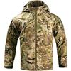 ZJIEYU Giacca Tattica da Uomo con Cappuccio, Giacca Softshell Antivento | Calda, impermeabile, traspirante, design di ispirazione militare, allenamento, sci, arrampicata