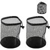 XPEJWAE 2 Pezzi Borsa per Palline da Golf Nero Sacca per Palline Grandi con Chiusura a Coulisse Leggera Durevole Borsa Portaoggetti per Attrezzatura Sportiva per Scuole Campeggio Viaggi