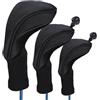 UDHSNJZG Coprimazze Da Golf Set di copricapo for mazze da golf Woods 1# 3# 5# Copricapo for conducente nero