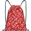 Zelinge Zaino con coulisse, borsa da palestra, Fiori Arte Rossa, S (14 x | Borsa Yoga Danza