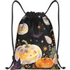 Zelinge Sacca con coulisse per sport e palestra, Acquerello Halloween Scuro | Borsa con coulisse per sport, campeggio, viaggi, danza