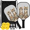 FRODOTGV Due simpatici gattini a righe per la celebrazione dell'animale domestico (1) pagaia in fibra di vetro in carbonio Pickleball