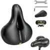 Generic Sella per bicicletta con copertura impermeabile, comoda sella per bicicletta in memory foam, doppia molla ammortizzante, sella di ricambio universale per bici da strada e mountain bike