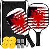FRODOTGV Albanese USA Flag Pride Roots Vetroresina Pickleball Paddles | Per interni ed esterni