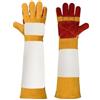 jinjindian Guanti resistenti ai morsi for addestramento del cane, guanti for animali | Guanti in spessa pelle bovina con fodera in pile, anti morso e foratura, for l'addestramento del