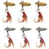 Generisch 6 esche da pesca in metallo realistici, a forma di ninfa, gamberetti | Set di esche artificiali per pesce persico, per acqua salata, all'aperto, lago, fiume, mare, laghetto, riva, trota, siluro