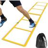 Hikeen Scaletta per agilità, per calcio, basket, in gomma resistente, con borsa per il trasporto, portatile e antiscivolo, attrezzatura per allenamento di calcio (giallo)