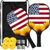 FRODOTGV Sunflowers USA Flag Low Vibration Pickleball Paddles | Per interni ed esterni