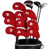 Generic Copritesta per mazze da golf, etichetta ricamata con numero corrispondente | Set di 3 coperture per mazze da golf, con numero corrispondente, per driver, elastiche, adatte per fairway, ibride