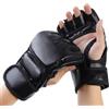 Generisch Guanti da boxe spessi per sacchi di sabbia fitness, senza dita, robusti accessori da allenamento per sport pesanti, arti marziali, allenamento, imbottitura durevole traspirante (nero, taglia adulto)