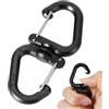 Generisch Doppia clip girevole, girevole a 360 gradi, clip portatile | Clip per zaino, adatta per viaggi, escursioni, campeggio e come accessorio da campeggio