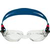Aquasphere Kaiman - Occhialini da nuoto per adulti, lenti curve, confortevoli e adatti per nuotatori attivi, unisex, per adulti, lenti trasparenti, montatura trasparente/petrolio