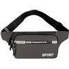 FuninCrea Cintura da corsa unisex con 4 tasche con chiusura lampo, per uomini e donne, impermeabile, in pelle, per corsa, escursionismo, ciclismo, sport, grigio., moderno