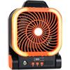 Naqqios Ventilatore ad angolo regolabile silenzioso ricaricabile | Ventilatore a pannello solare Forniture da campeggio per donne Tenda da viaggio Spiaggia Picnic Estate Road Trip Home Office