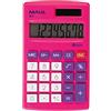 MAUL Calcolatrice M8, grande display, 8 cifre, funzioni standard per ufficio, casa, scuola, tasti funzione colorati, solare/batteria, rosa