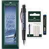 Faber-Castell Grip Plus - Portamine + 12 mine HB da 0,7 mm + Gomme di ricambio in busta (Blu)