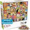 Buffalo Games - Cats on Stamps - Puzzle da 750 pezzi per adulti impegnativo puzzle perfetto per serate di gioco - Dimensioni finite 24,00 x 18,00