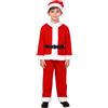 Generico Costume Da Babbo Natale Vestito Babbo Natale per Festa di Natales Cosplay Santa Set di 4 pezzi