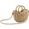 CHIC DIARY Piccola borsa estiva da spiaggia in paglia per le donne a tracolla con manico superiore borsa a tracolla mini pochette intrecciata a mano in rattan