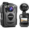 BOBLOV M5 256GB Fotocamera corpo di polizia GPS 1440P montata sul corpo batteria